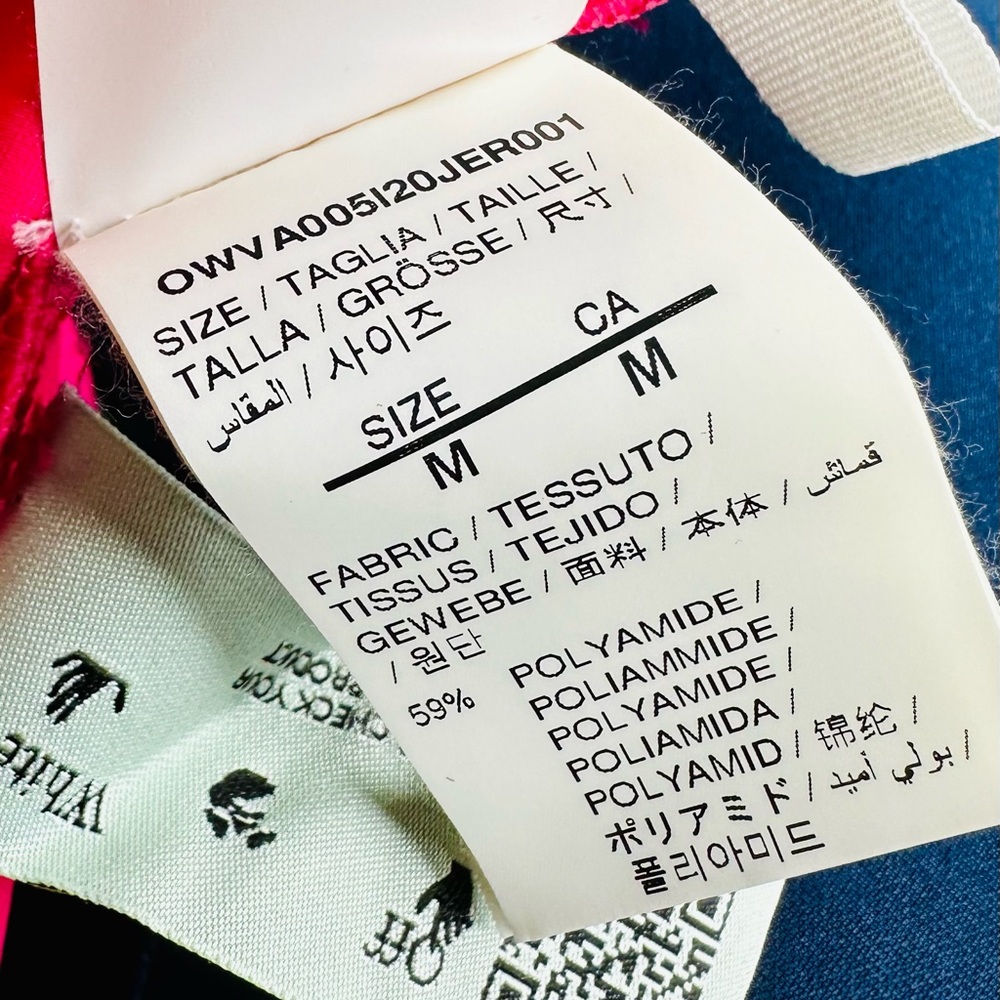 EUC Virgil Abloh OFF-WHITE Pink & Black OFF ACTIVE Short Sleeved Stretch Top - Picture 15 of 17